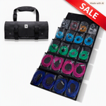 Load image into Gallery viewer, Cable organiser and travel bag for musicians, 20 individual pockets for XLR, 1/4 Jack, Kettle leads, DI's and microphones
