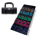 Load image into Gallery viewer, Cable organiser and travel bag for musicians, 20 individual pockets for XLR, 1/4 Jack, Kettle leads, DI&#39;s and microphones
